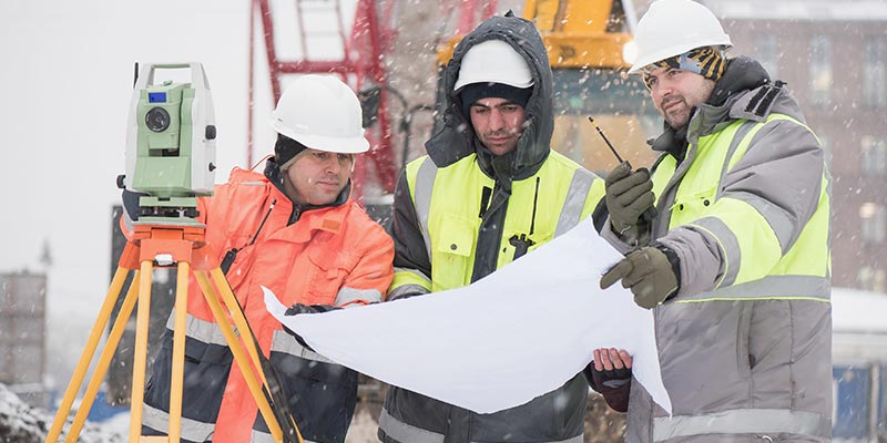 Construction workers at a job site
