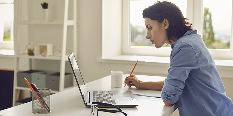 Working remote on laptop