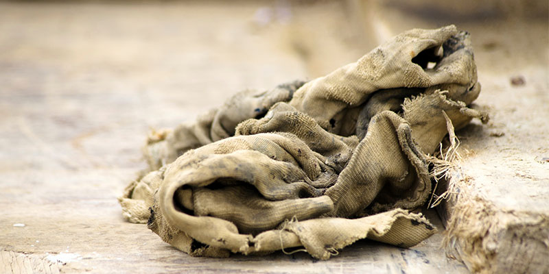Oily rag on the floor