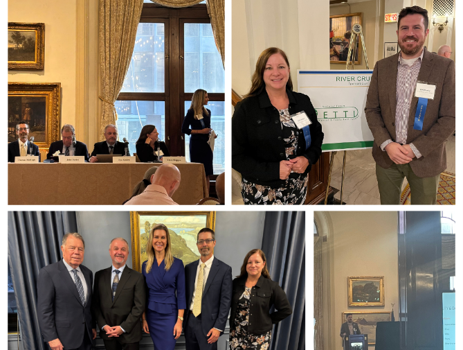 Group of team photos from environmental conference