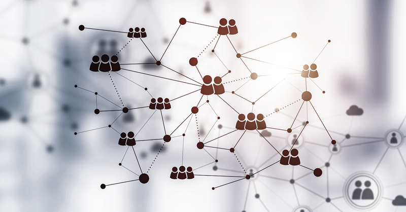 networking graphics with icons