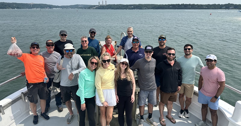 Group of people on fishing charter