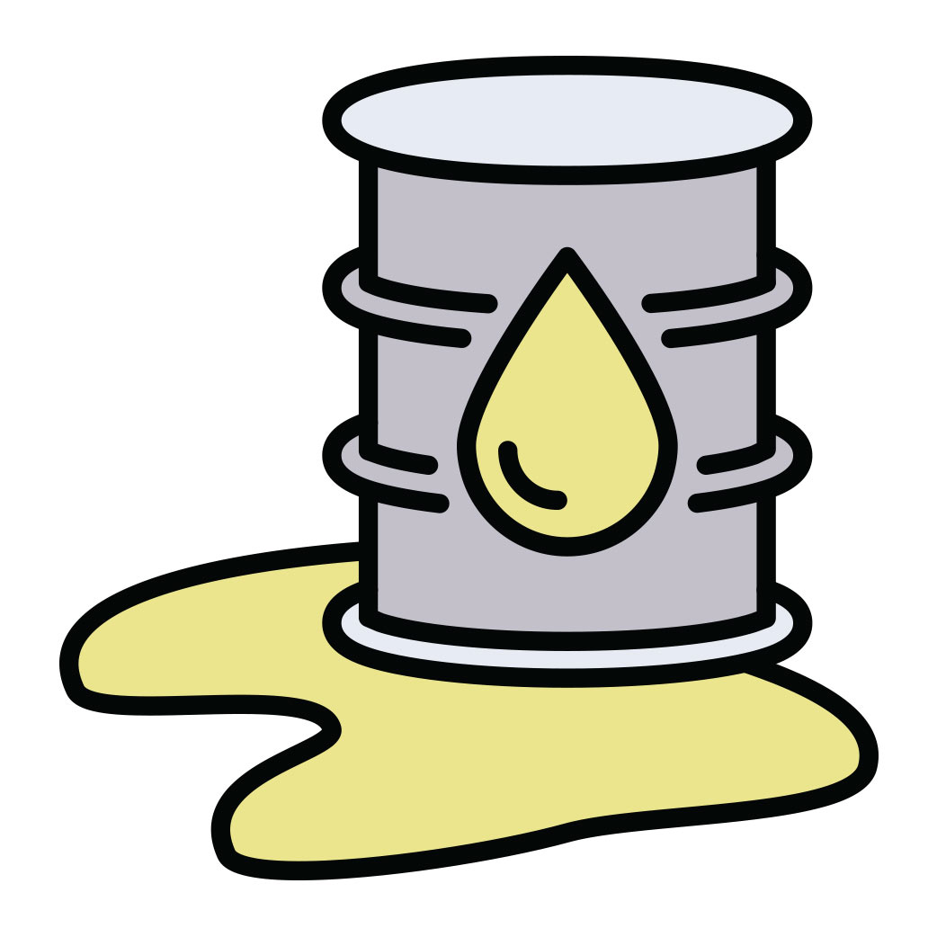 barrel spill barrel with alert icon