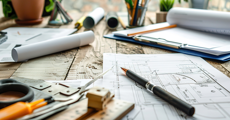 Design professional tools on a table